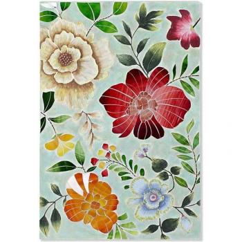 Cuadro decorativo de pared con flores de cristal