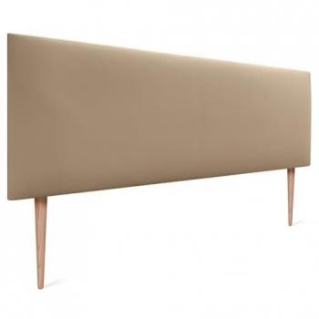 Cabecero Tapizado de Polipiel AQUALINE Liso 135x105cm con Patas para Camas 120/135/140 - Marrón Claro