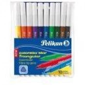 Marcadores de fibra Triangulares Colorella Star Pelikan, Caja de 10 colores