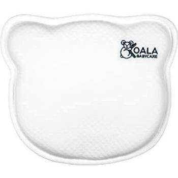 Almohada para bebés KOALA BABYCARE® de Memory Foam, previene y trata la plagiocefalia, desde 0 meses, blanca con funda extraíble (incluye dos fundas)