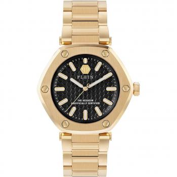 Philipp Plein Hexagon Gold Watch Black Dial Yellow Female One Size