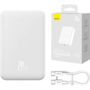 Powerbank Baseus Mini Magnético 20000mAh 20W Carga Rápida Inalámbrica Blanco