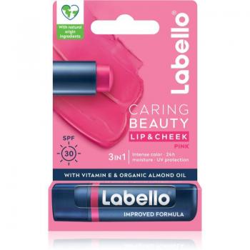 Labello Caring Beauty Bálsamo Labial Hidratante con Color Tono Pink 5.5ml con Vitamina E, Manteca de Karité y Aceite de Almendra