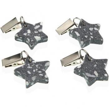 Pinzas Sujeta Manteles Versa de Metal y Plástico en Forma de Estrella - Juego de 4 Pesos