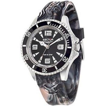 Sector No Limits 230 Men's Quartz Watch with Black Dial Analogue Display and Brown Silicone Strap R3251161018