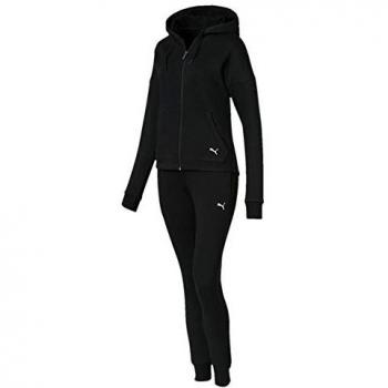 Puma Clean Sweat Suit CL Chándal, Mujer, Cotton Black, L