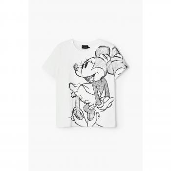 Desigual Women's Mickey Drawing T-Shirt - Regular Fit, White, Size XS