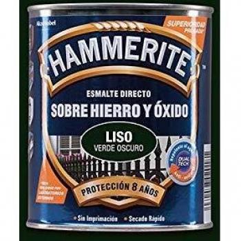 Hammerite Esmalte directo sobre hierro y óxido Liso Brillante Verde Oscuro 2,5 L