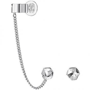 Swarovski Pendientes para mujer con cristales transparentes de corte redondo chapados en platino, 5226178