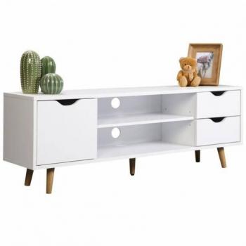 Mesa TV Fiano 120 CM color Blanco con patas