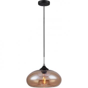 Lámpara colgante industrial y retro Valio Black, 1 luz, pantalla brillante, casquillo E27