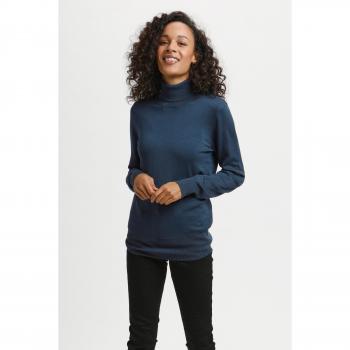 Kaffe Astrid Women's Regular Fit Turtleneck Sweater in Dark Blue, Size XS
