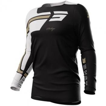 Camiseta de Motocross Shot Race Gear Heritage Arena S Unisex Beige y Negro