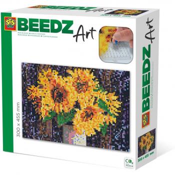 Juego Beedz Art - Girasoles 25x25x7 Cms, incluye 7000 piezas de beads para crear diseños coloridos