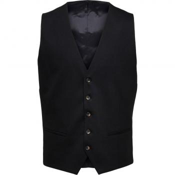 Selected Neil Slim Fit Black Suit Waistcoat 42