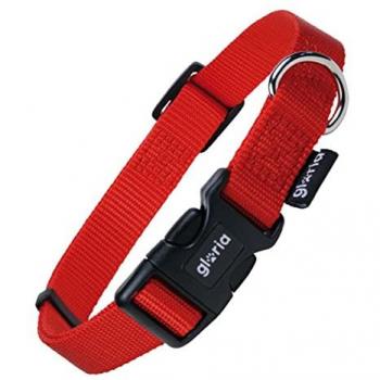 Collar para Perro Gloria Rojo Talla S (27-37 cm) - Collar de nylon ajustable, color rojo, talla S con un rango de ajuste de 27 a 37 cm