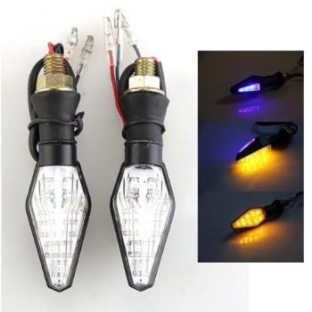 Sonline 2 x 12 LED 3528 SMD Lampara Intermitente Bombilla Moto Amarillo Azul DC 12V