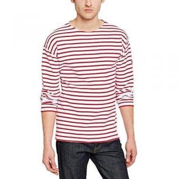 Armor Lux Loctudy Long Sleeve Striped Shirt - White/Red - Men's XS