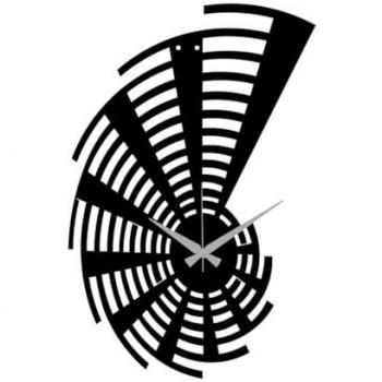 Reloj de Pared Geométrico 40, Metal Negro, 33x0,15x50 cm