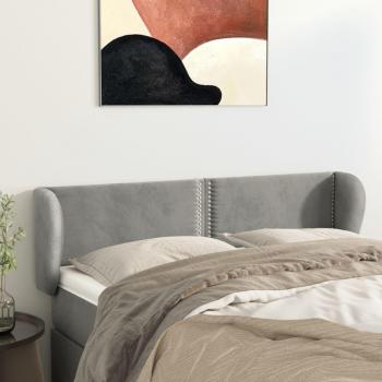 Cabecero de terciopelo gris claro 147x23x78/88 cm Vidaxl