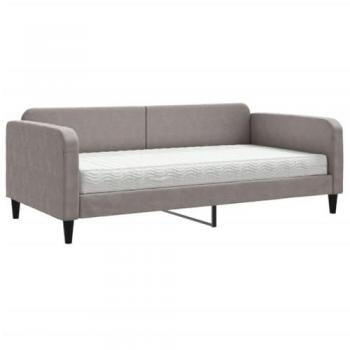 Sofá cama con colchón tela gris taupe 100x200 cm