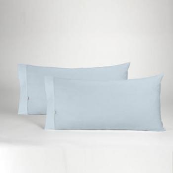 Pack 2 Fundas de Almohada Suaves y Resistentes Color Azul Celeste - 45x80 cm (50% Algodón / 50% Poliéster)