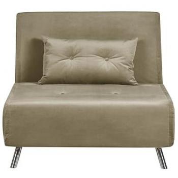 Sofá Cama Individual Plegable de Terciopelo Verde Oliva con Cojín Farris
