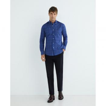 Camisa de hombre casual Mirto cuadros oxford manga larga