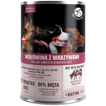 Pet Republic Comida Húmeda para Perros Adultos Medianos y Grandes con Carne de Vacuno y Verduras - 1250g