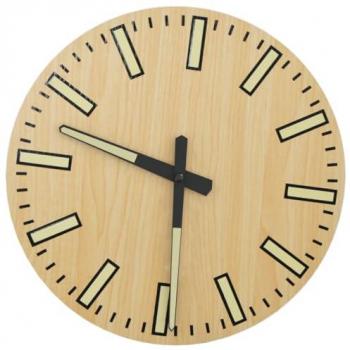 Reloj de pared con escalas y agujas luminosas Ø30 cm color amarillo, marrón y negro