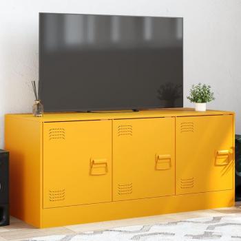 Soporte de TV de acero mostaza amarilla 99x39x44 cm