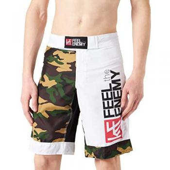 KRF Pantalón y Shorts para Adultos MMA Samut M, Blanco, Multicolor (Camuflaje/Blanco/Negro)