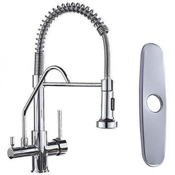 Saeuwtowy Grifo de Cocina 3 Vías Osmosis+Grifo Mezclador Cocina 360°Grifo Cocina extraíble Lavabo con caño Giratorio Grifería Fregadero Monomando a Cascada Cromo