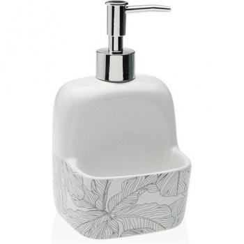 Dispensador de Jabón Versa Cerámica Palmera Palmgrey - Dosificador de jabón, material cerámico, diseño elegante y moderno, apto para líquidos