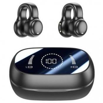 Auriculares Inalámbricos M47 de Conducción Ósea con Micrófono, Bluetooth 5.3, Reducción de Ruido y Diseño Deportivo - Negro
