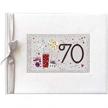 ARGUVAL Libro de firmas 70 cumpleaños, 27,5 x 23 cm, 64 páginas