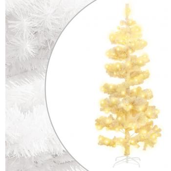 vidaXL Swirl Pre-lit Christmas Tree with Stand White 180 cm PVC