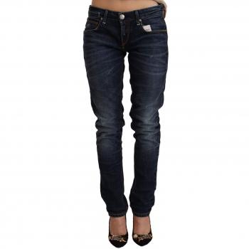 Acht Blue Washed Cotton Low Waist Skinny Jeans - W26
