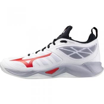 Zapatillas de voleibol Mizuno Wave Dimension blancas con tecnología avanzada y diseño ergonómico