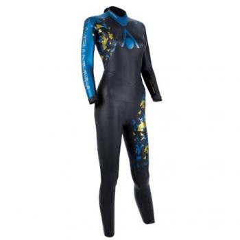 Traje de neopreno Aqua Sphere Phantom V3 para mujer, color negro y azul, talla M