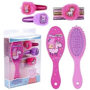CERDÁ LIFE'S LITTLE MOMENTS - Set Accesorios Pelo Niña de 8 Piezas de Peppa Pig - Licencia Oficial Nickelodeon