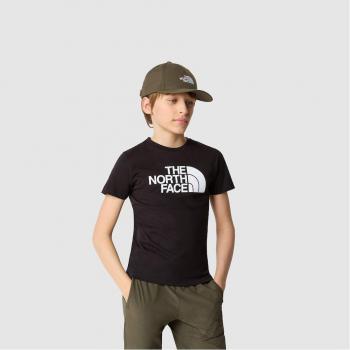 The North Face - Camiseta de niños EASY TEE negra de montaña, manga corta, talla XS