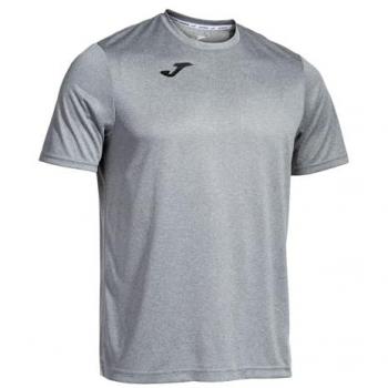 Camiseta Deportiva Manga Corta Joma Combi Hombre Gris Melange Claro, Ligera y Transpirable, Ideal para Todo Tipo de Deporte