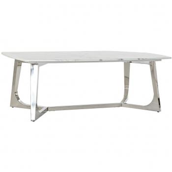 Mesa de Centro DKD Home Decor Plateado Mármol Acero Plástico 127 x 70 x 43 cm - Bixoto.com