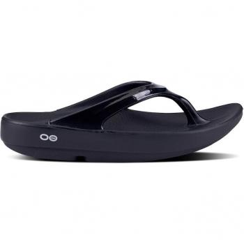 Oofos Oolala Unisex Recovery Thong Sandals - Black