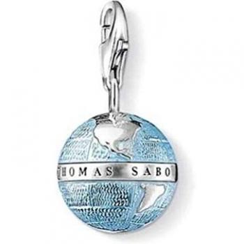 Thomas Sabo Women Charm Pendant Globe Charm Club 925 Sterling Silver 0754-007-1