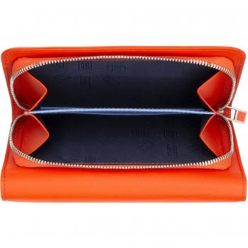 Cartera mediana de mujer Dudu en piel con solapa, cuero suave colorido, monedero con cremallera, 12 titulares de tarjetas, multicolor