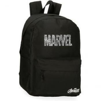 Mochila Escolar Marvel Avengers Poliéster Negro con Logo y Personajes
