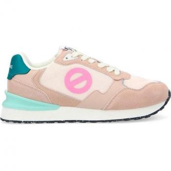 Zapatillas de piel Tova rosa con detalles en ante y malla para mujer