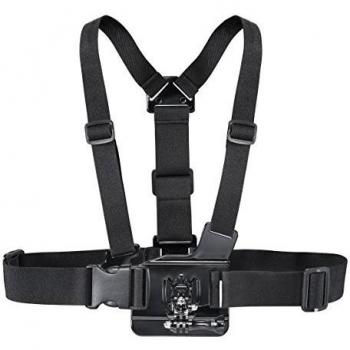 Mantona 20244 - Correa para el Pecho con Longitud Ajustable para GoPro Hero y GoPro Session, Color Negro